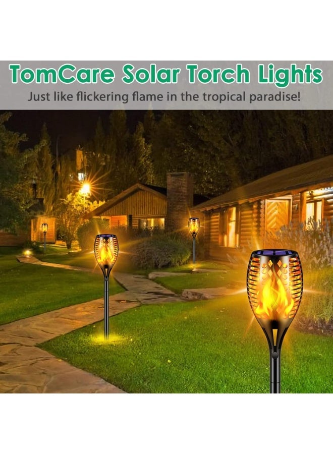 TomCare Solar Flame Torch Lights Outdoor – 43 Inch Waterproof Solar Garden Lights with Realistic Flickering Flame, 96 LED Dusk to Dawn Auto On/Off Landscape Pathway Lighting for Patio, Yard, Driveway & Walkway - Image 3